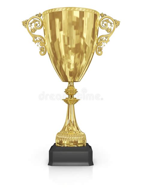 Golden Trophies Isolated On White Background Stock Illustration