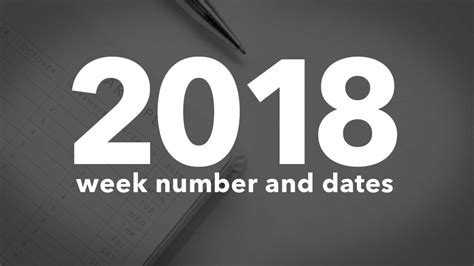 2018 Calendar Week Numbers And Dates List Of National Days