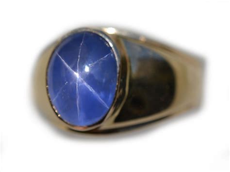 agl certified untreated mens blue star sapphire ring 9 3 cts in 14k yellow gold simply sapphires
