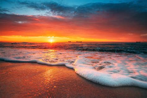 Beautiful Sunrise Over The Sea Stock Image Image Of Coast Panoramic