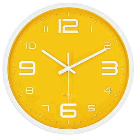 Large Digital Wall Clock Silent Nordic Yellow Mode Grandado