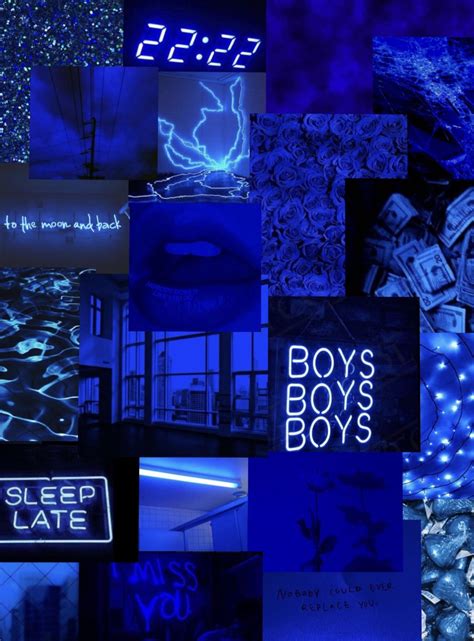 Dark Blue Aesthetic Pictures Collage Iwannafile
