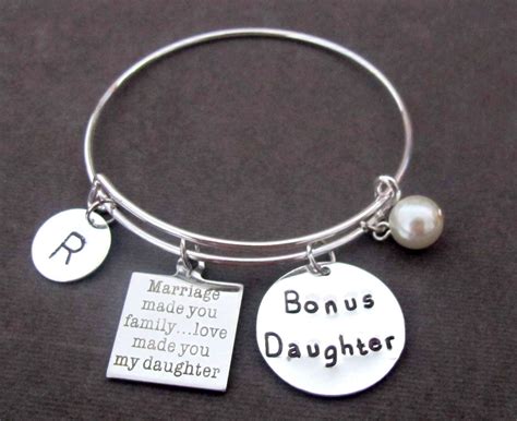 Bonus Daughter Bracelet, Step daughter Gift, Daughter of the Groom gift, Daughter of Bride Gift 