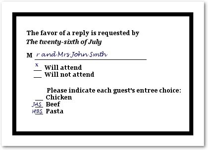Rsvp prevents the demands of traffic such as large file transfers from impairing the bandwidth resources necessary for bursty data. How to Fill Out A Wedding RSVP Card | Rsvp wedding cards ...
