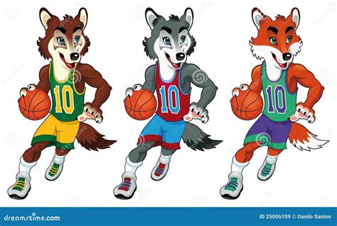 Basketball Mascots Cartoon Vector 25006109