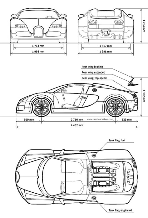 Bugatti Veyron Blueprint Car Drawings Bugatti Veyron Cars Bugatti