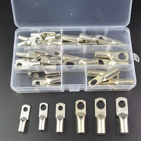 Pcs Jg Bolt Hole Tinned Copper Cable Lugs Battery Terminals Set Wire Terminals Connector