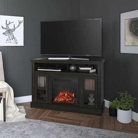 Ameriwood Home Caprice Corner Tv Stand With Fireplace For Tvs Up To 54