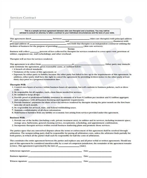 Free Printable Contract Form Printable Forms Free Online