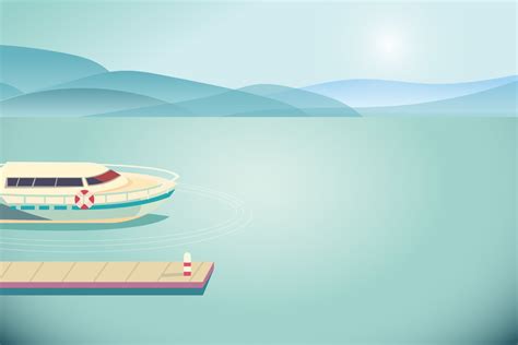 Boat In The Sea Port Landscape Cartoon Graphic By Callz Creative Fabrica