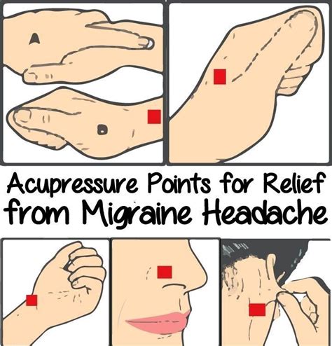 Acupressure Points For Relief From Migraine Headache Natural Diy