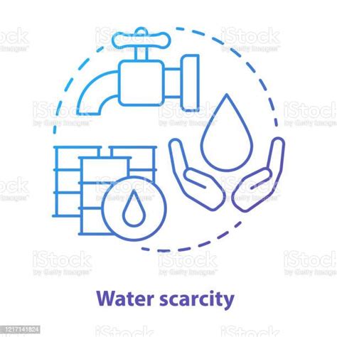 Water Scarcity Concept Icon Lack Of Clean Drinking Pure Water Idea Thin