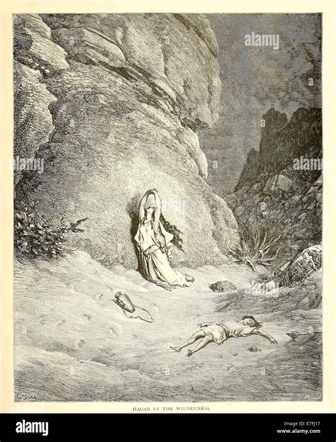 Hagar In Der Wüste Mit Ihrem Sohn Ismael Illustration Von Paul