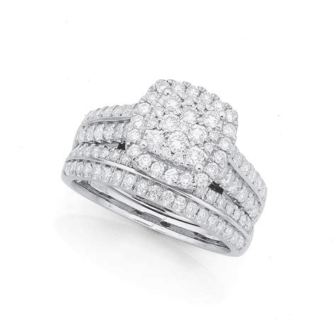 18ct White Gold Diamond Bridal Ring Set Rings Prouds The Jewellers
