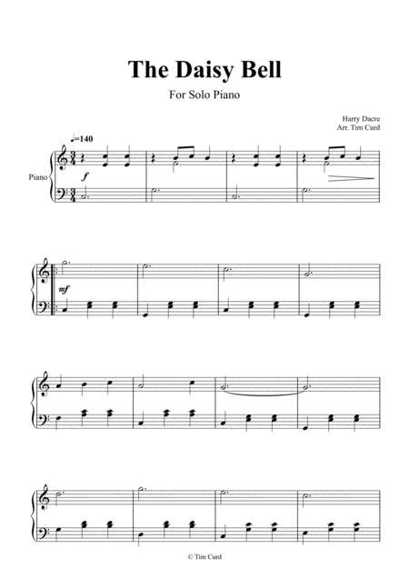 The Daisy Bell For Solo Piano Free Music Sheet Musicsheets Org