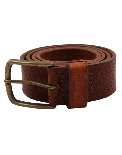 Wrangler Mens Braid Embossed Geniune Leather Belt Ebay