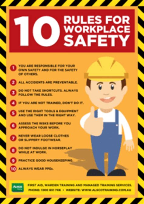 Unlike the previous design there is no need to provide the name and address of the enforcing authority for the premises. Safety Guide Posters | Tips and Procedures | Alsco Training