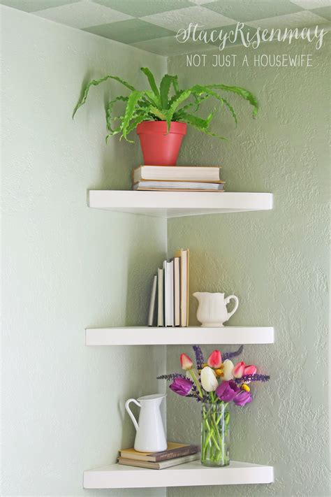 With graduated sizes, this is a corner shelf with tons of potential. Floating Corner Shelves | Not JUST A Housewife