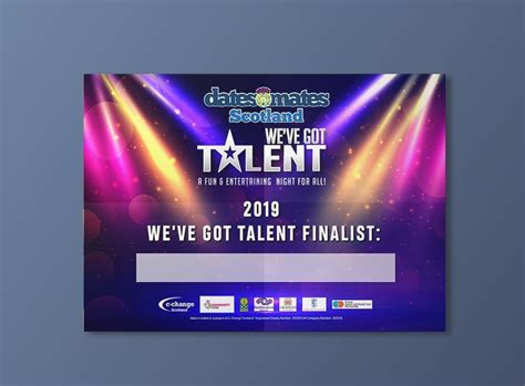 Weve Got Talent 2019 Finalist Certificates