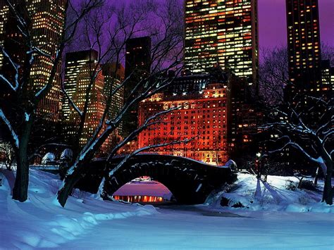New York City Winter Schnee Hintergrundbild Download Kostenlose