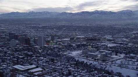 55k Stock Footage Aerial Video Slow Orbit Of Downtown Salt Lake City