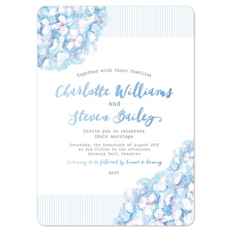 Hydrangea Blue Wedding Invitation Project Pretty