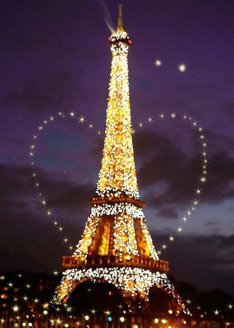 Eiffel Tower Starry Night Heart Art Card Paris Pictures Paris