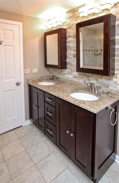 Bathroom With Brown Cabinets Werfbat