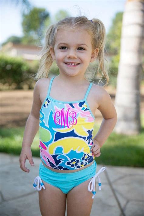 Girls Monogram Swimsuit Baby Swimwear Toddler Swim Baby Girls
