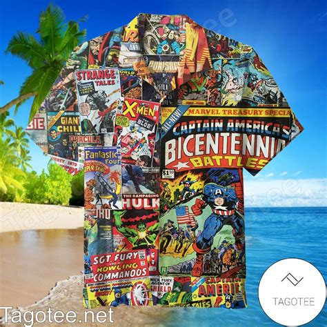 Superhero Comics Book Cover Hawaiian Shirt Tagotee