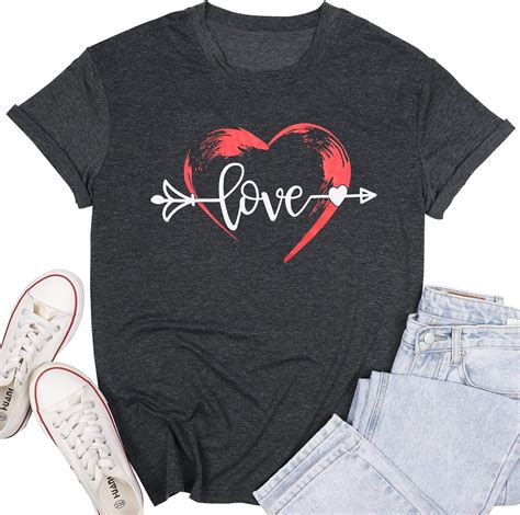 love heart graphic tee t shirts for women teen girls cute graphic t shirts tee top