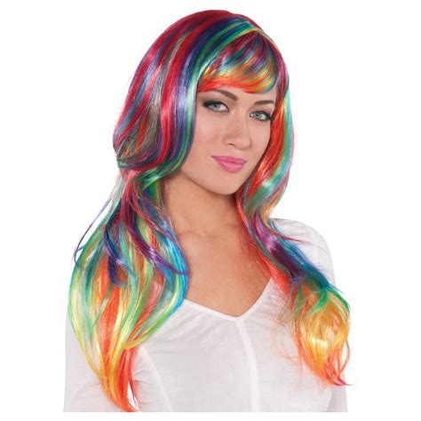 Glamorous Long Rainbow Wig Party City