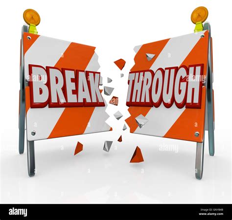 Break Through Overcome Barrier Obstacle In Your Way Stock Photo Alamy