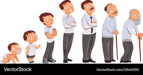 Generations Men All Age Categories Stages Of Vector Image