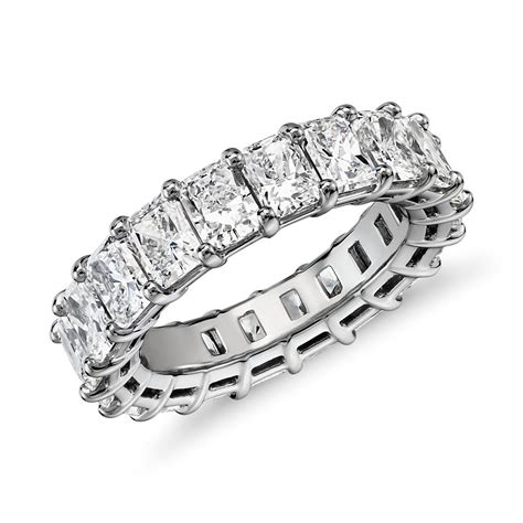 Radiant Cut Diamond Eternity Ring In Platinum 60 Ct Tw Blue Nile