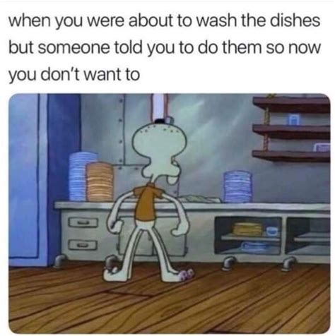 Funny Cleaning Washing Dishes Memes Funny Spongebob