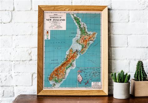 Vintage Map New Zealand Art Map Vintage Map Print Old Map Etsy Uk