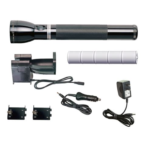Maglite Re1019 Heavy Duty Rechargeable Halogen Flashlight System Black