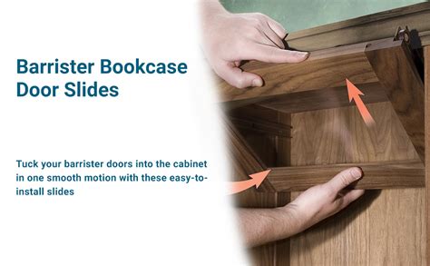 9” Barrister Bookcase Door Slides 1 Pair Durable Brown Metal Slides