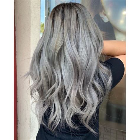 Light Ash Gray Hair Silver Hair Color With Oxidizing F1216 Light Ash