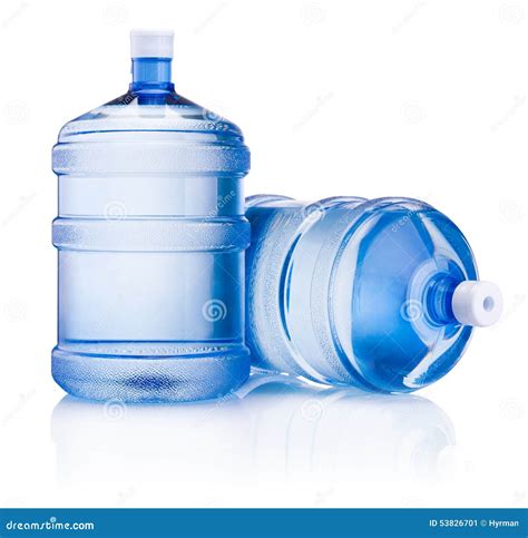 Two Big Bottle Of Water Isolated On White Background Stock Photo