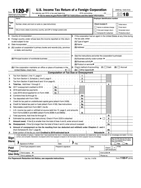 Irs 1120 2018 2024 Form Fill Out And Sign Printable Pdf Template
