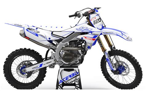 Custom Dirt Bike Graphics Kit Yamaha Motul White And Blue Custom