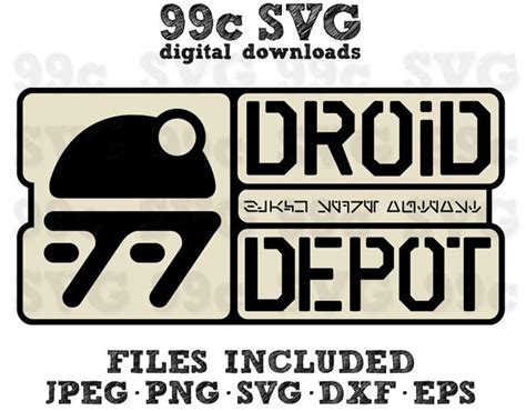 Droid Depot Galaxies Edge Star Wars Land Svg Dxf Png Vector Etsy