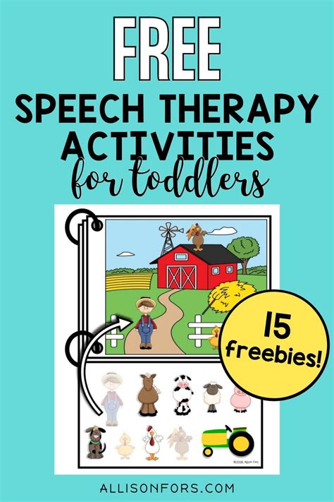 Free Speech Therapy Activities For Toddlers Artofit