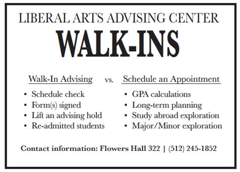 College Of Liberal Arts Advising Center Texas State University