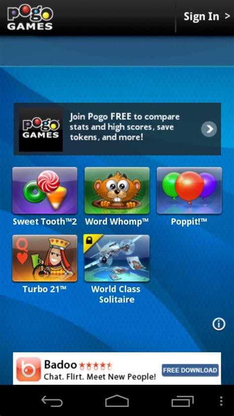Pogo Games สำหรับ Android ดาวน์โหลด