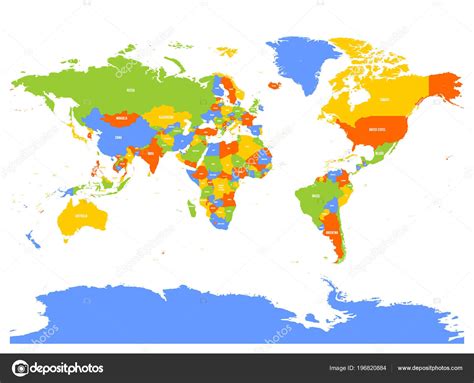 Horizontalmente Volteado Mapa Político Del Mundo Reflejo De Espejo
