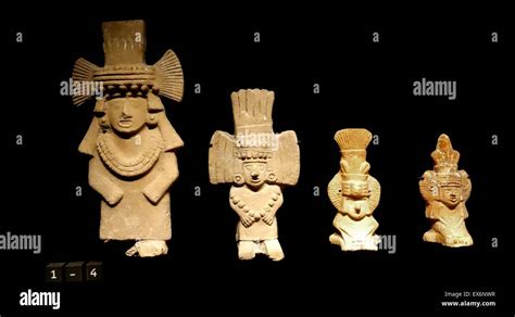 Stone Figurines Of Chalchiuhtlicue Aztec Goddess Of Water Rivers