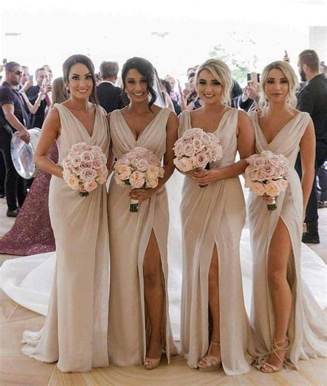 34 Pretty Gold Bridesmaid Dresses Ideas That Will Amaze You Worldoutfits Ivory Bridesmaid